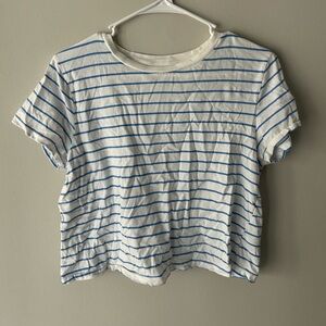 Universal Thread Blue and White Striped Top
